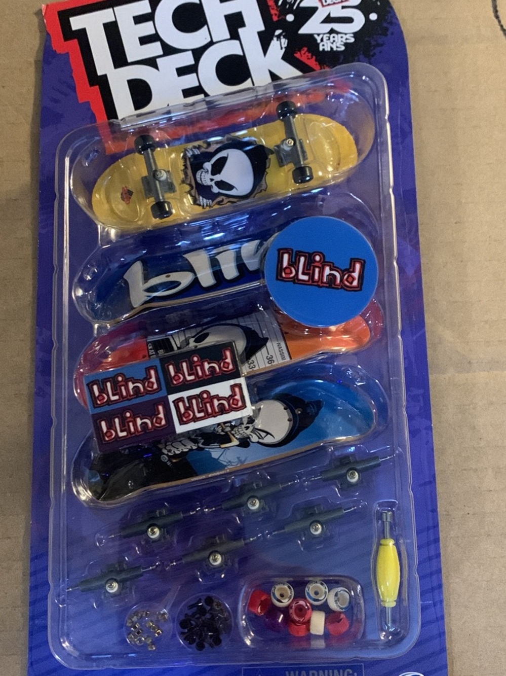 Blind Mini Fingerboard Set - Yellow & Blue 4 Pack Tech Deck